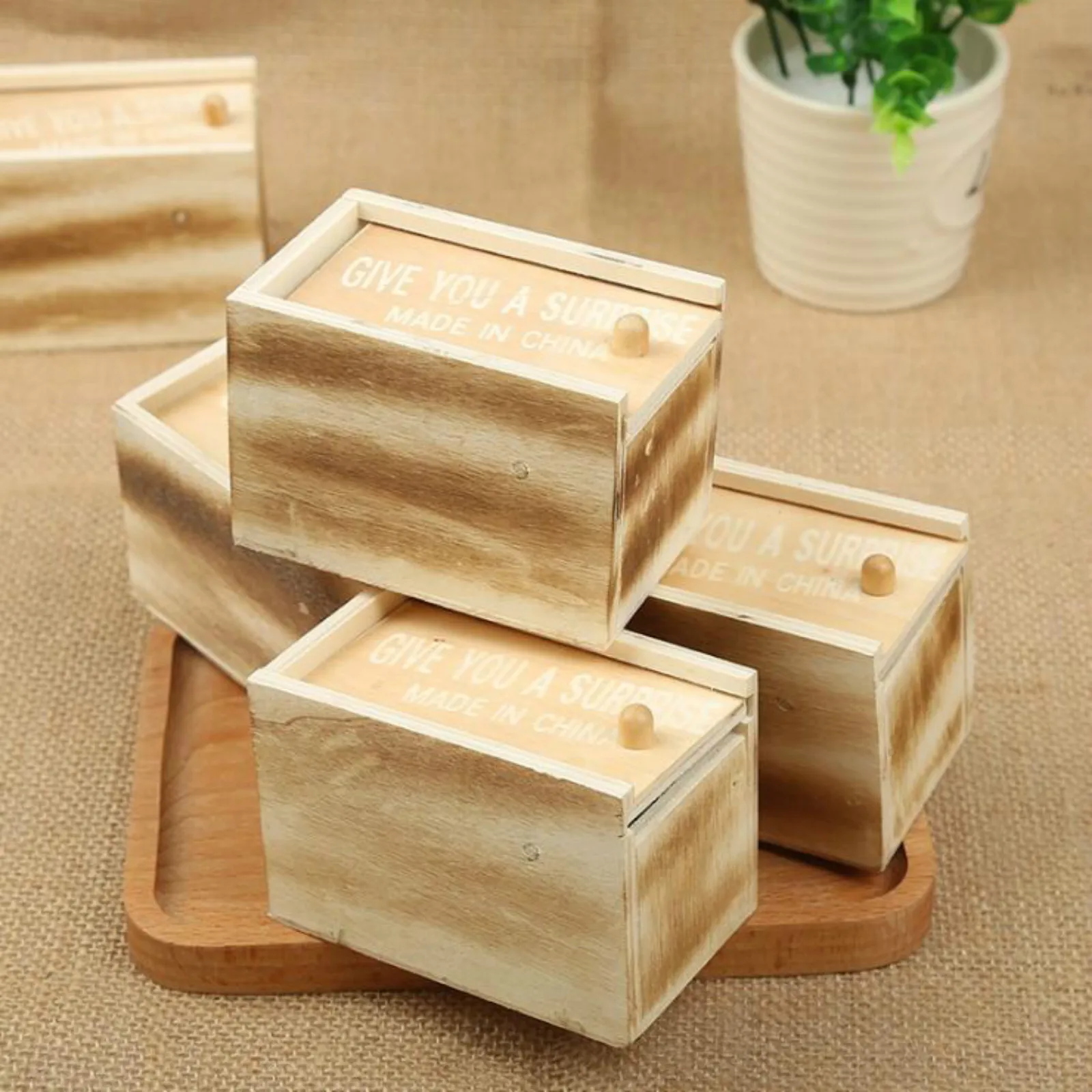 Деревянная розыгрыш паук сороконожка Скорпион пугающая коробка скрытая в чехле