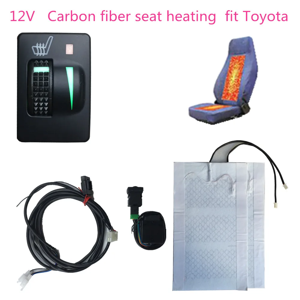 

12 V Autumn And Winter car seats Heating carbon fiber heating element kit and OE heated swtich fit for Toyota Corolla accessory