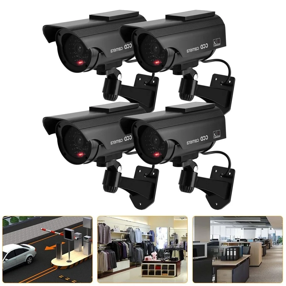 Муляж купольной камеры видеонаблюдения на солнечной батарее 4 шт.|Камеры