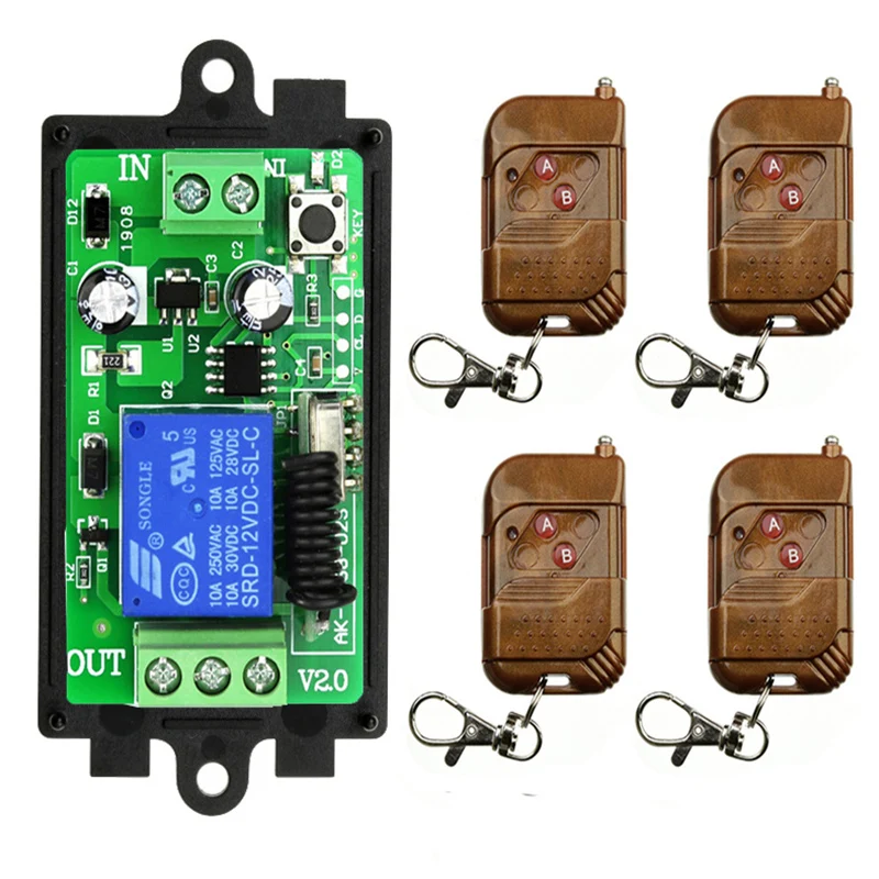 

Smart Home Push Button Light Switches Universal Wireless Remote Control DC 12V 24V 1CH 10A Relay Receiver for Led Fan