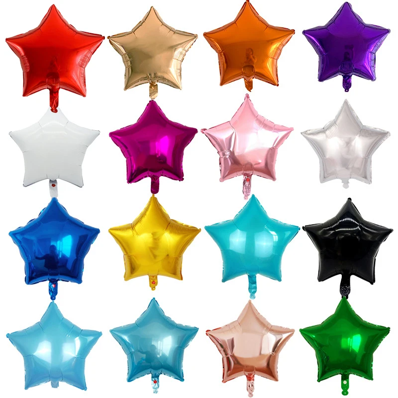 10pc 18 inch Purple/Blue/ Rose gold/Red Foil Star Balloons Happy Birthday Party Balloon Baby Shower/Wedding Decoration Supplies
