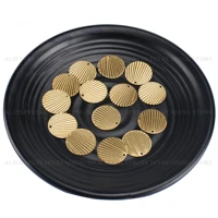 20 1000 pcs brass circle pendant for earrings necklace making double sides texture fashion metal finding lots wholesale 21mm