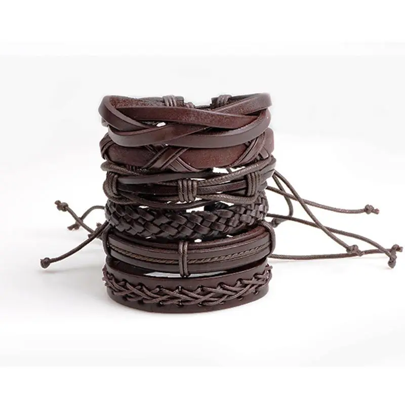 1 Комплект кожаных браслетов ручной работы черного цвета на море для девочек
