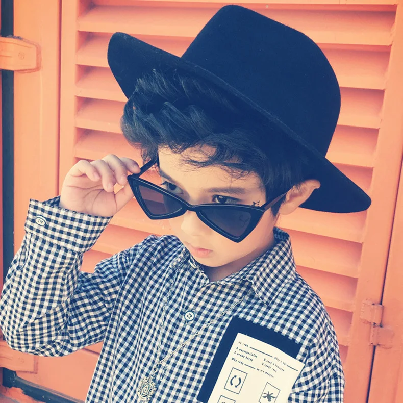 Треугольные детские солнцезащитные очки 2019 ретро стиль Харадзюку