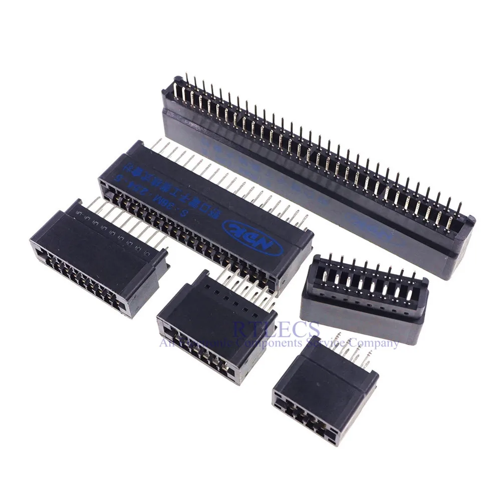 5Pcs Разъем платы Edge Slot 2,54 мм шаг 8 10 12 14 16 18 20 22 24 26 28 30 36 40 контактов PCB золотой контакт с отверстиями.