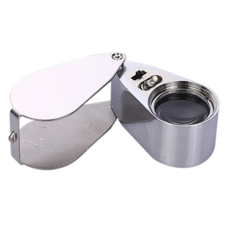 Лупа с подсветкой портативное складывающееся увеличительное стекло