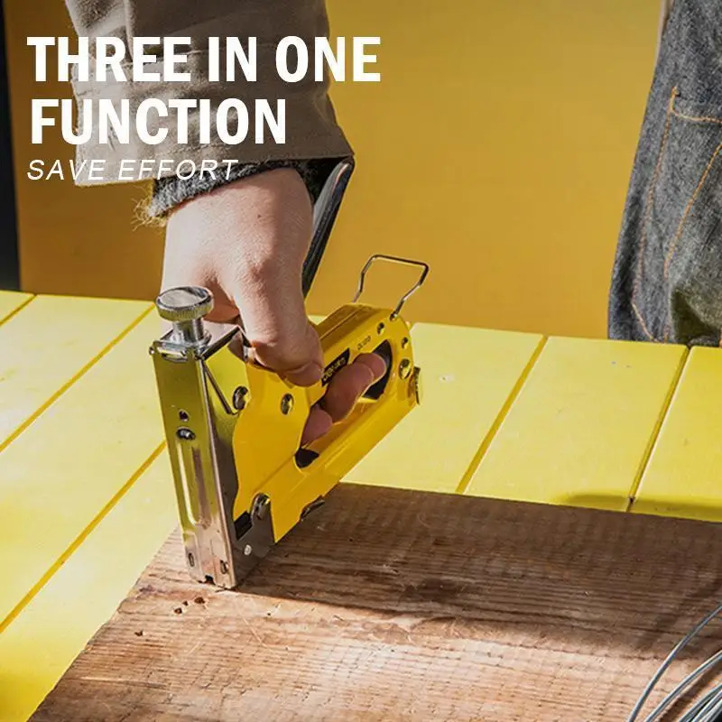 3 In 1 Beat Nail Gun Staple Gun Nailer Furniture Tool Wood F