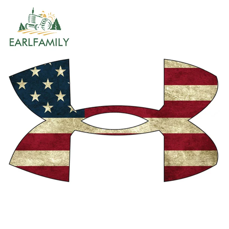 EARLFAMILY, 13 см x 7,6 см, под Броня, американский флаг, средний виниловый стикер, автомобильный стиль, водонепроницаемая наклейка, автомобильные аксессуары