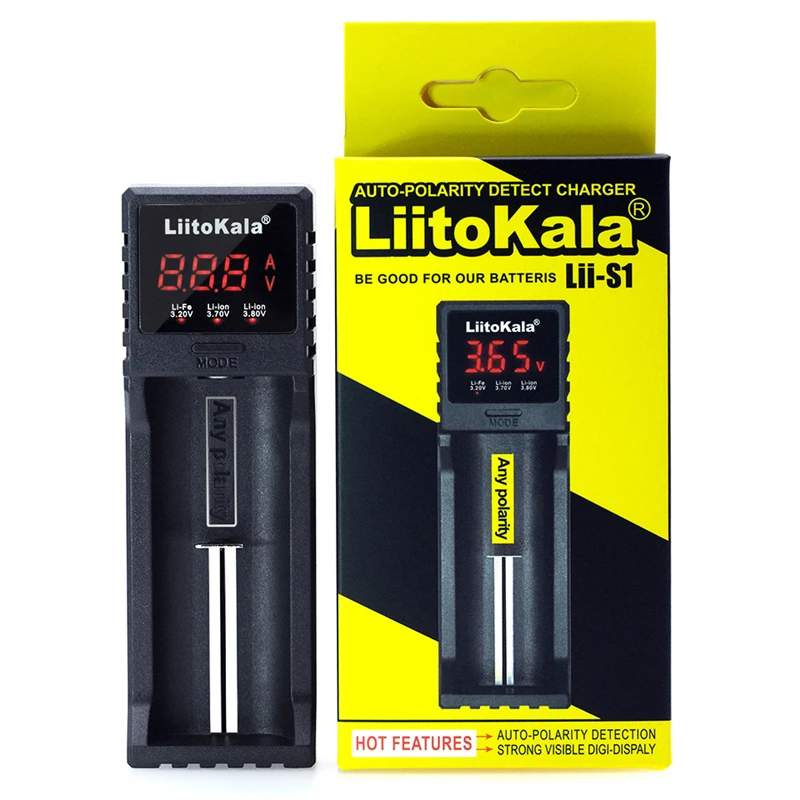

LiitoKala lii-S1 18650 Battery Charger For 26650 16340 RCR123 14500 LiFePO4 1.2V Ni-MH Ni-Cd Rechareable Battery smart charger