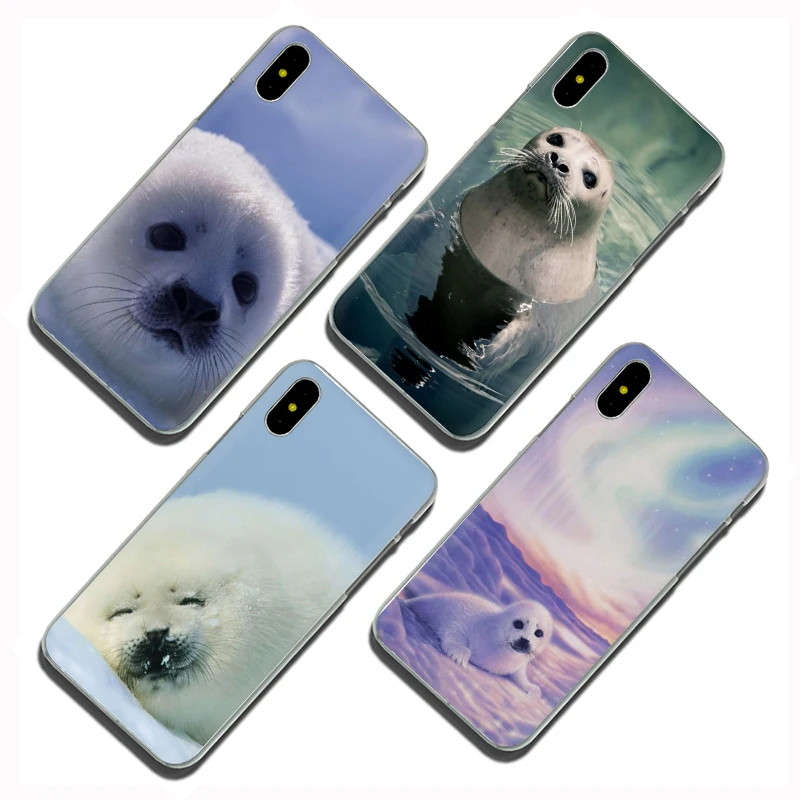 Жесткий чехол для телефона EWAU Baby harp Seal Sea Lion чехол для iPhone 5 5S SE 5C 6 6s Plus 7 8 Plus X XR XS 11 Pro MAX
