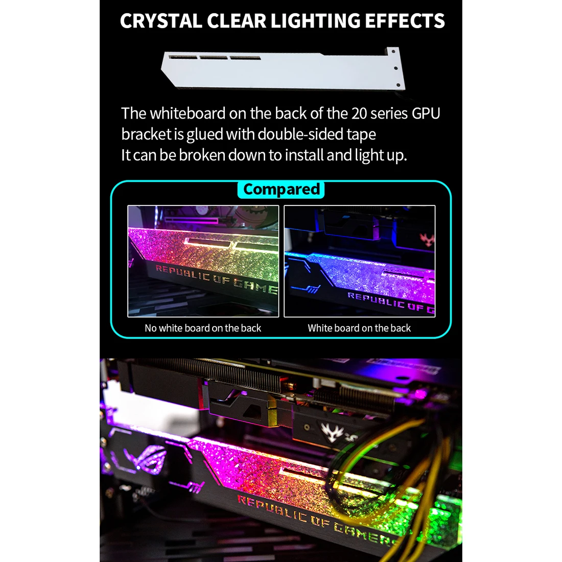 1 шт 5V 3 Pin коробка передач с Графика держатель для карт Красочные RGB GPU Поддержка