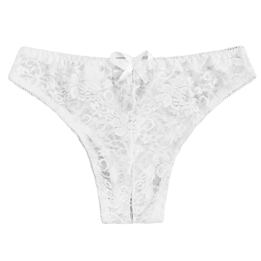 

Cotton Crotch Underpants Sensual Lingerie Women Hollow Lace Low-Rise Briefs Underwear Sexy See Through Temptation Hip Up Panties