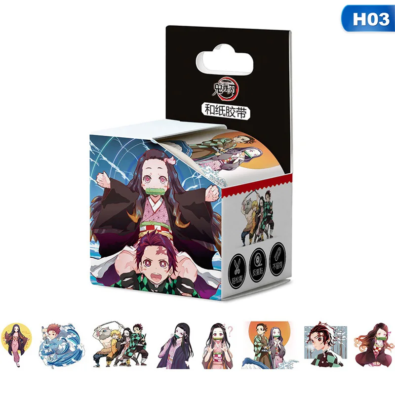 

4cm*4m Anime Demon Slayer:Kimetsu no Yaiba Washi Tape DIY Cartoon Adhesive Tape Scrapbooking Sticker Label Masking Tape