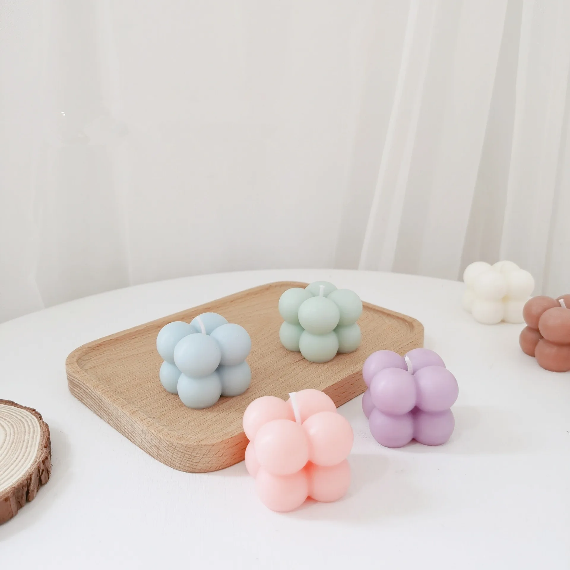 Мини Кубик 4 см Геометрическая романтическая Ароматизированная Свеча из соевого