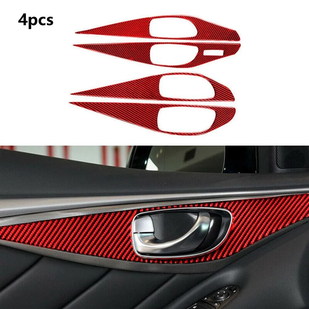 

For Infiniti Q50 2014-2019 Cover Trim Interior Door Door Panel Carbon Fiber