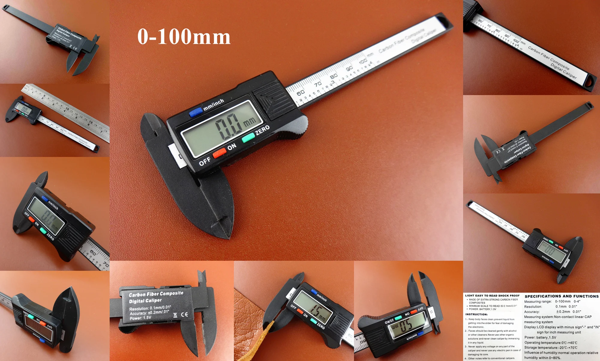 Электронный цифровой штангенциркуль 100 мм 4 дюйма|Наборы инструментов для