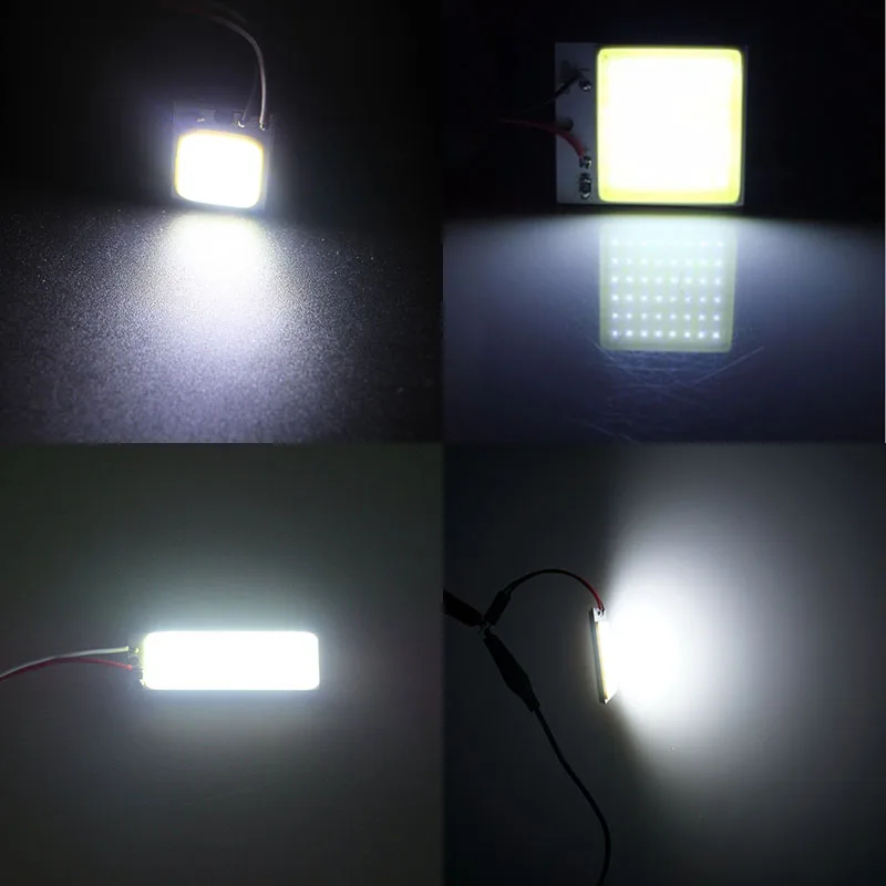 AEING 12V T10 W5W C3W C5W C10W BA9S внутренняя Светодиодная лампа COB белая/ледяная синяя панель с