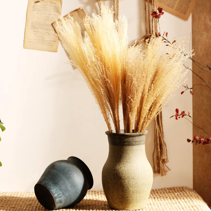 

10Pcs/lot Natural Dried Flower Reed Flower Bouquet for Home Wedding Decoration High Quality Phragmite Bulrush Branch Photo Props