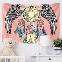 Tissu mural Mandala, tapisserie rose Trippy, tapis en plumes de sorcellerie, couverture murale en tissu de plage, décor de chambre Boho/Kawaii  (2)
