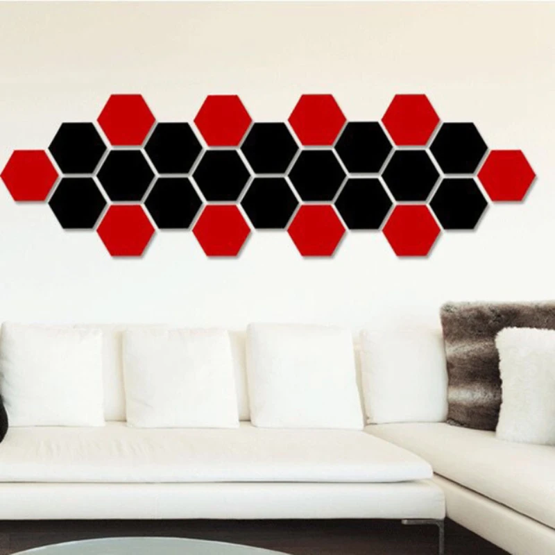 

12Pcs 3D Hexagon Acrylic Mirror Wall Stickers DIY Art Wall Decor Sticker Home Decor Living Room Mirrored Mural Adesivo De Parede