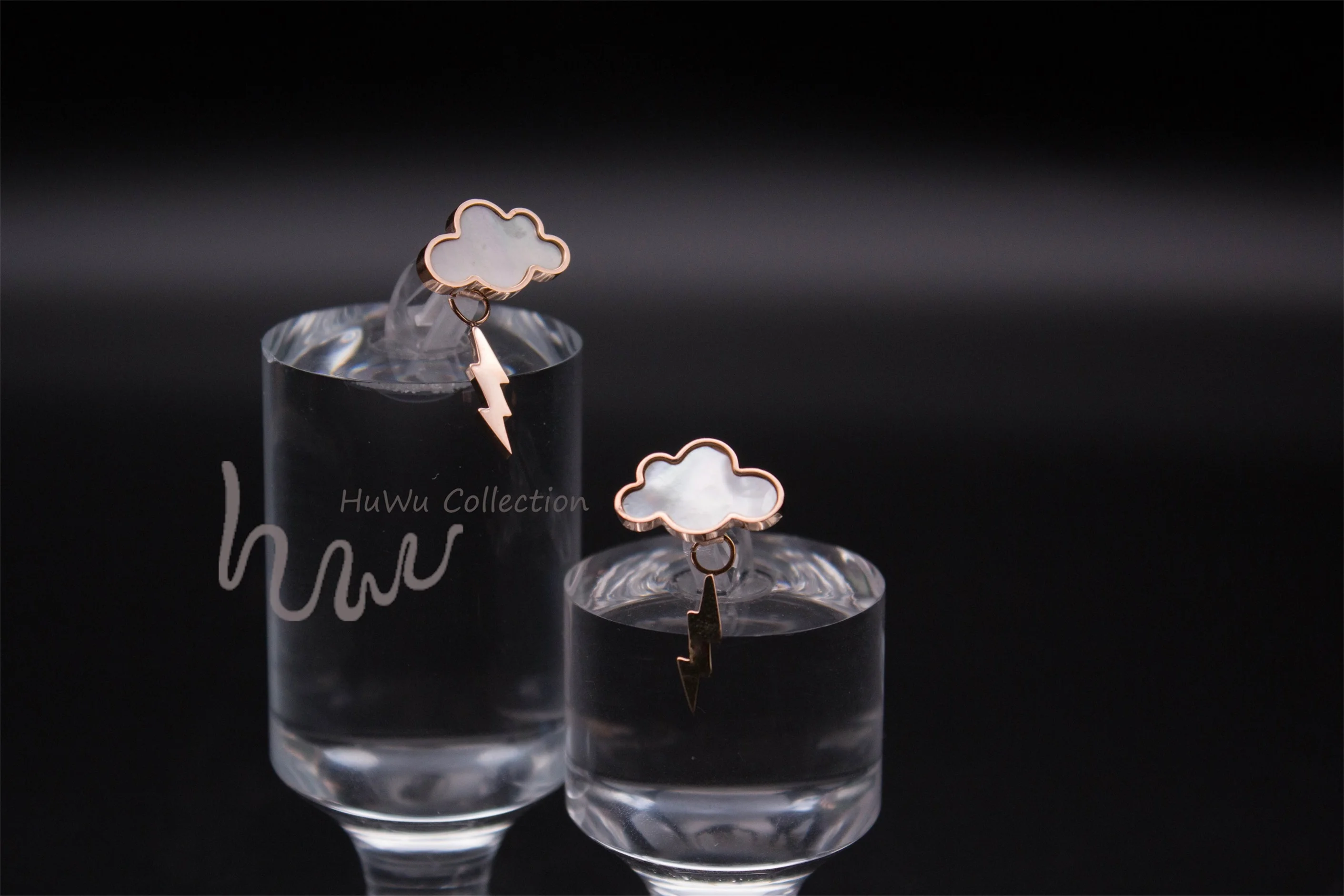 Женские серьги Lightning Cloud с натуральным морской раковиной 18 К покрытием из