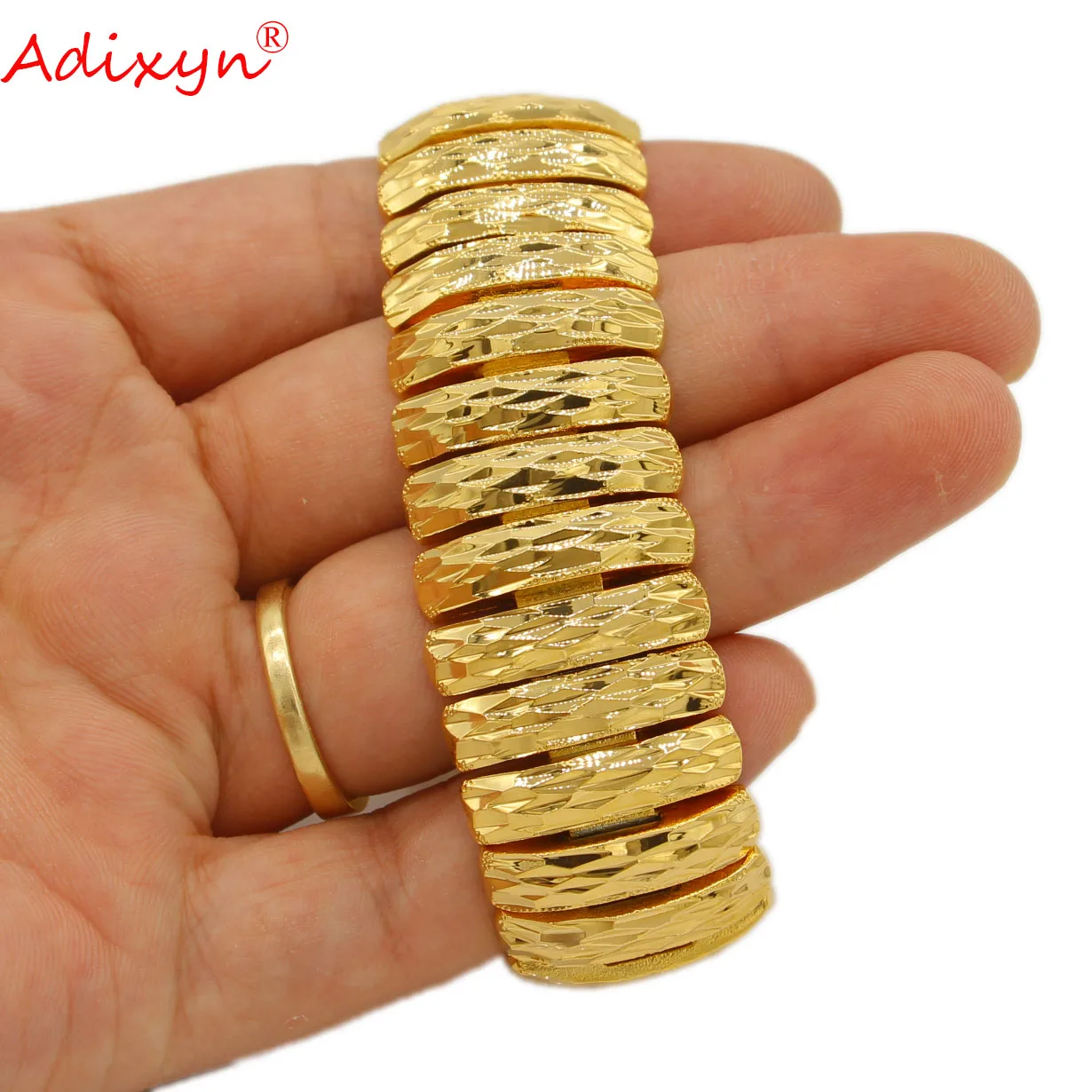 Adixyn 21 см браслеты на руку Дубай модные для женщин мужчин Эфиопский золотой цвет