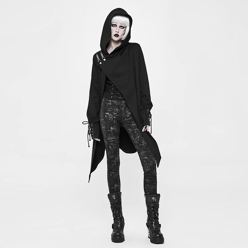 PUNKRAVE Women's Punk Cardigan Sweater Coat Smicro-elastic Thick Loose Hoodies Halloween Costume | Женская одежда
