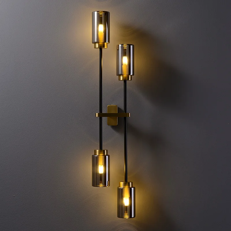 

2/4 Heads Postmodern LED Wall Lamp G9 Living Room Bedroom Bedside Glass Sconce Designer Corridor Luxury Wall Light AC90V - 260V