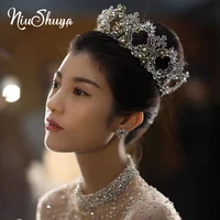 niushuya queen princess tiaras crowns simulated pearl bridal wedding hair accessories for women pageant fashion diadems