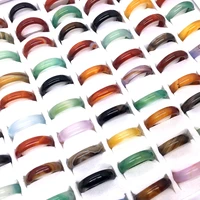 mixmax fashion 100pcs womens agate jewelry rings mixed colors 4mm party gift ring wholesale bulk lot