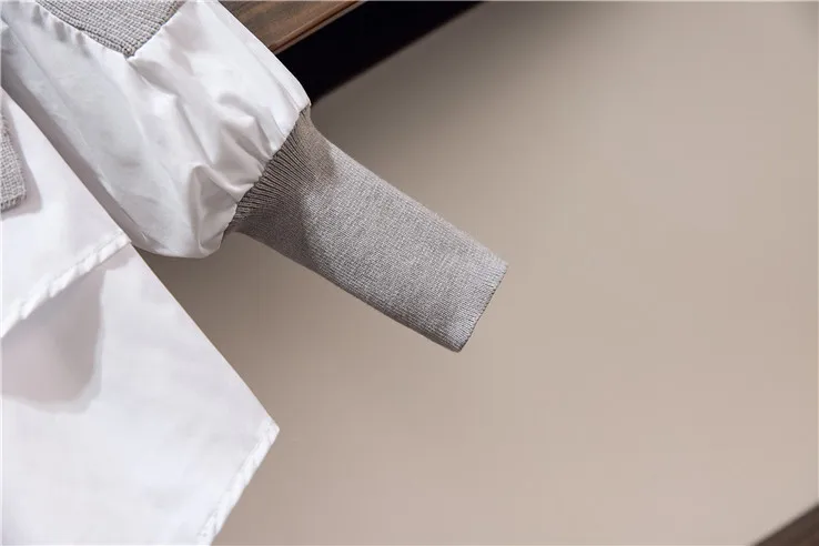 

2021 New Fashion Spring Elegant knit Sweater Patchwork Blouse Women Long Sleeve Casual Loose pullover Top