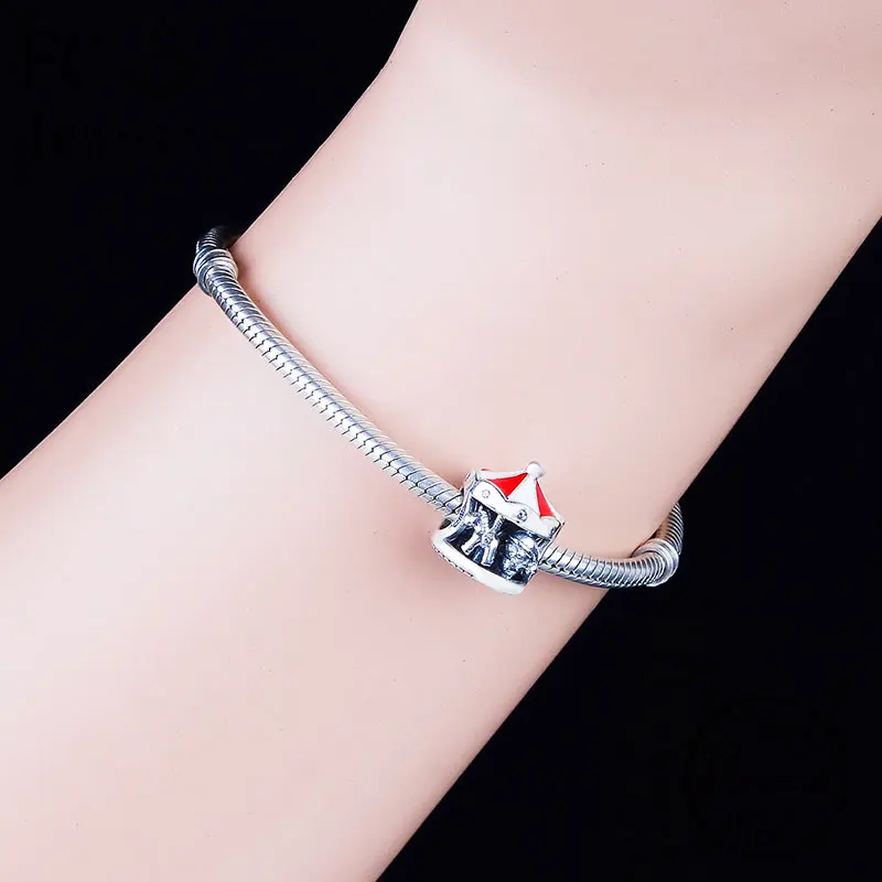 FC Jewelry Fit Original Brand Charm Bracelet 100% 925 Silver Hat Penguin Unicorn Bruno Carousel Making Christmas Berloque 2019 | Украшения