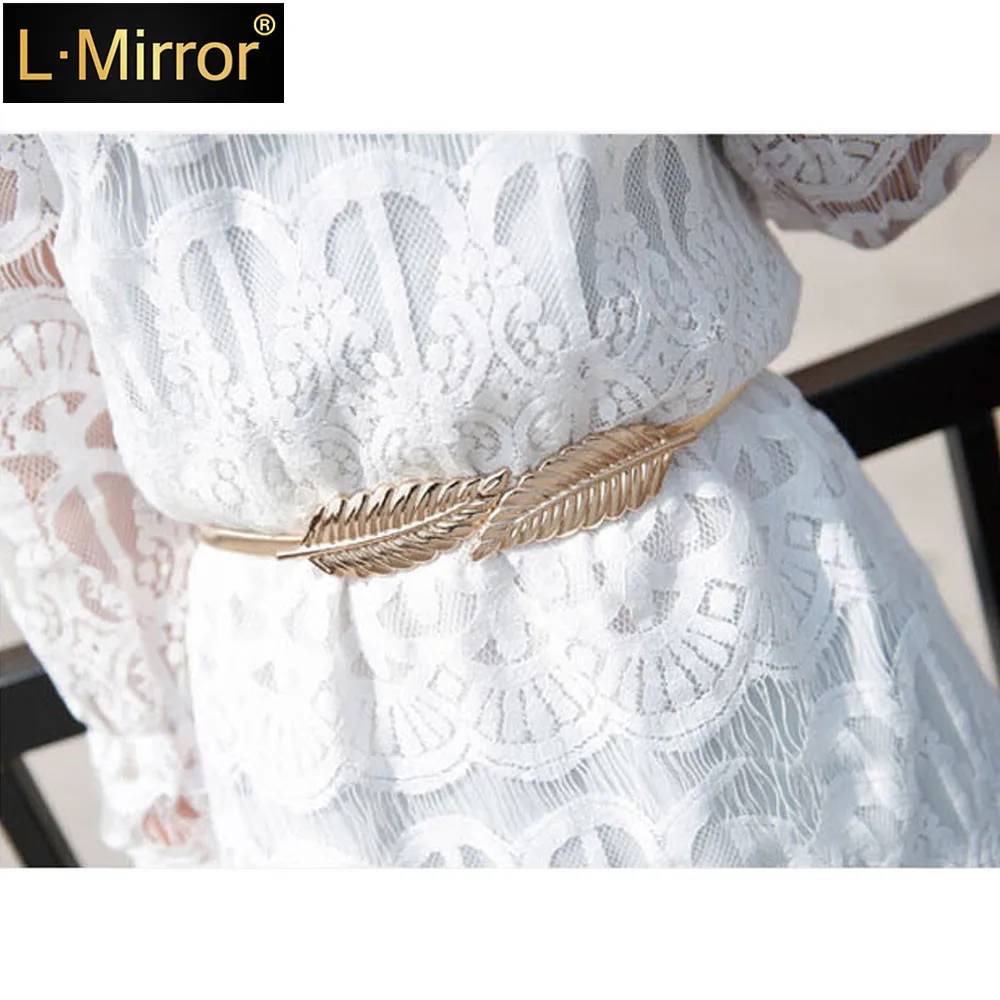 

L.Mirror 1Pcs Metal Interlock Button Elastic Waist Belt Chain Women Stretchy