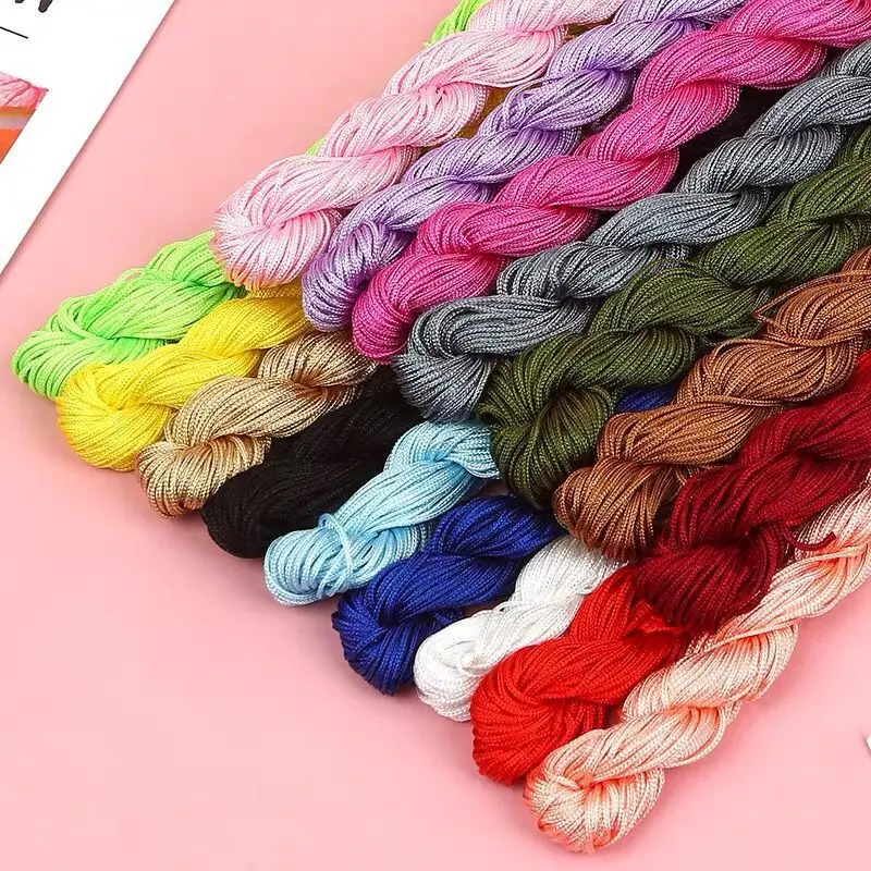 20m Pick Color 1mm Nylon Cord Thread Chinese Knot Macrame Rattail Rope For DIY Jewelry Bracelet Making Findings | Украшения и