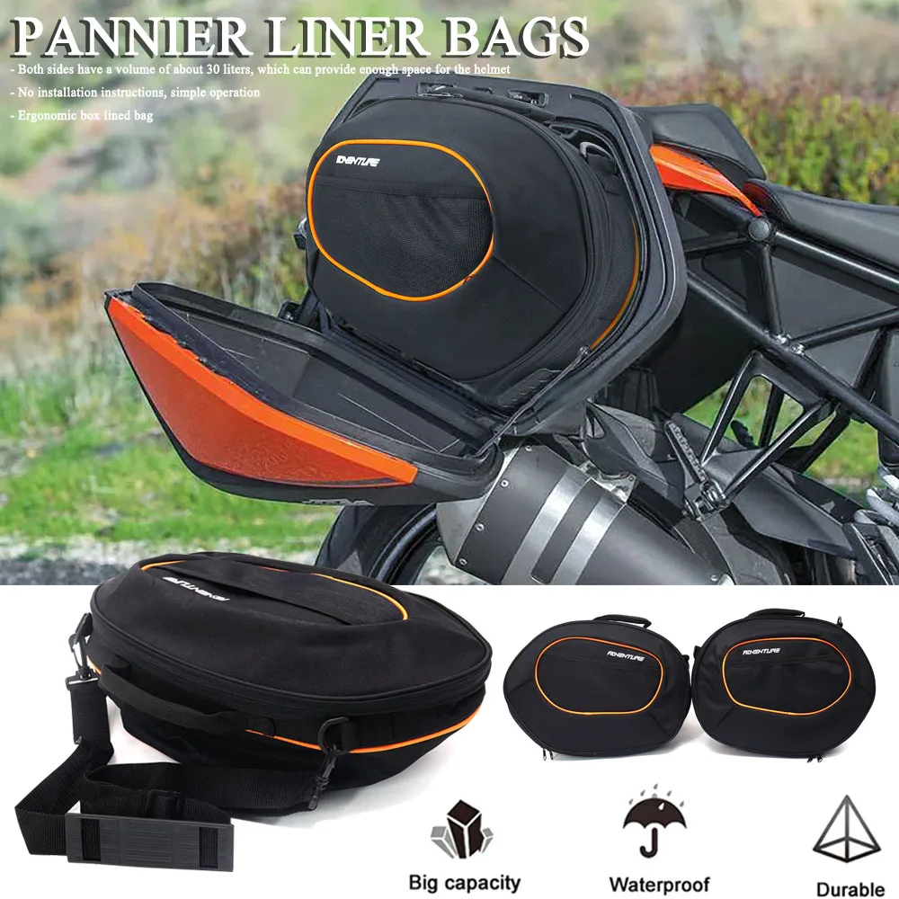 

For 1290 Super GT CASE SET Motorcycle Luggage Bags Black Expandable Inner Bags Pannier Liner Tool Box Saddle Bag Suitcases