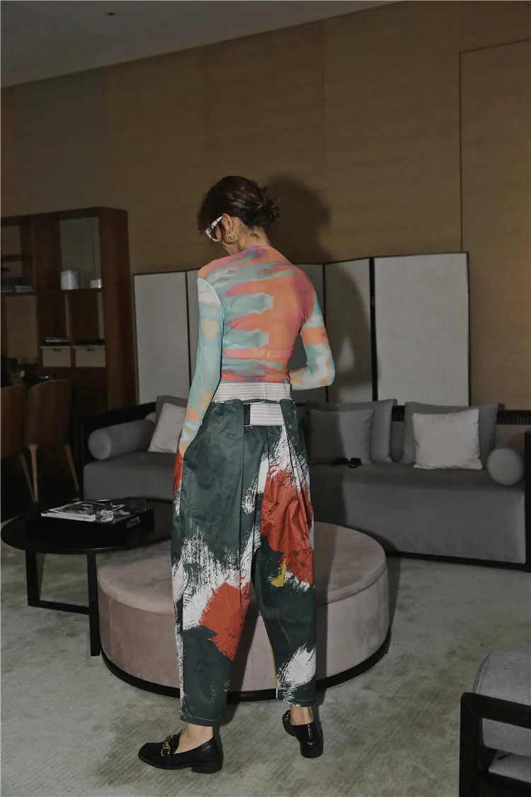 CHEERART волшебная лента хлопковые Красочные брюки женские модные до щиколотки