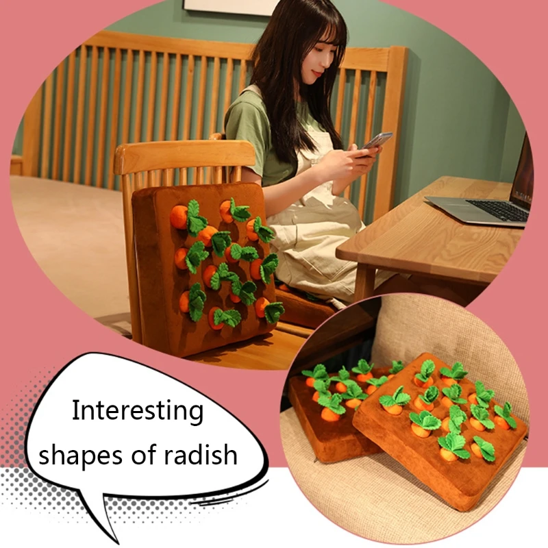 

P15C Creative Plush Stuffed Carrots Soft Realistic Vegetable Interactive Toy Stimulation Farm Harvest Game for Toddler Age 3+