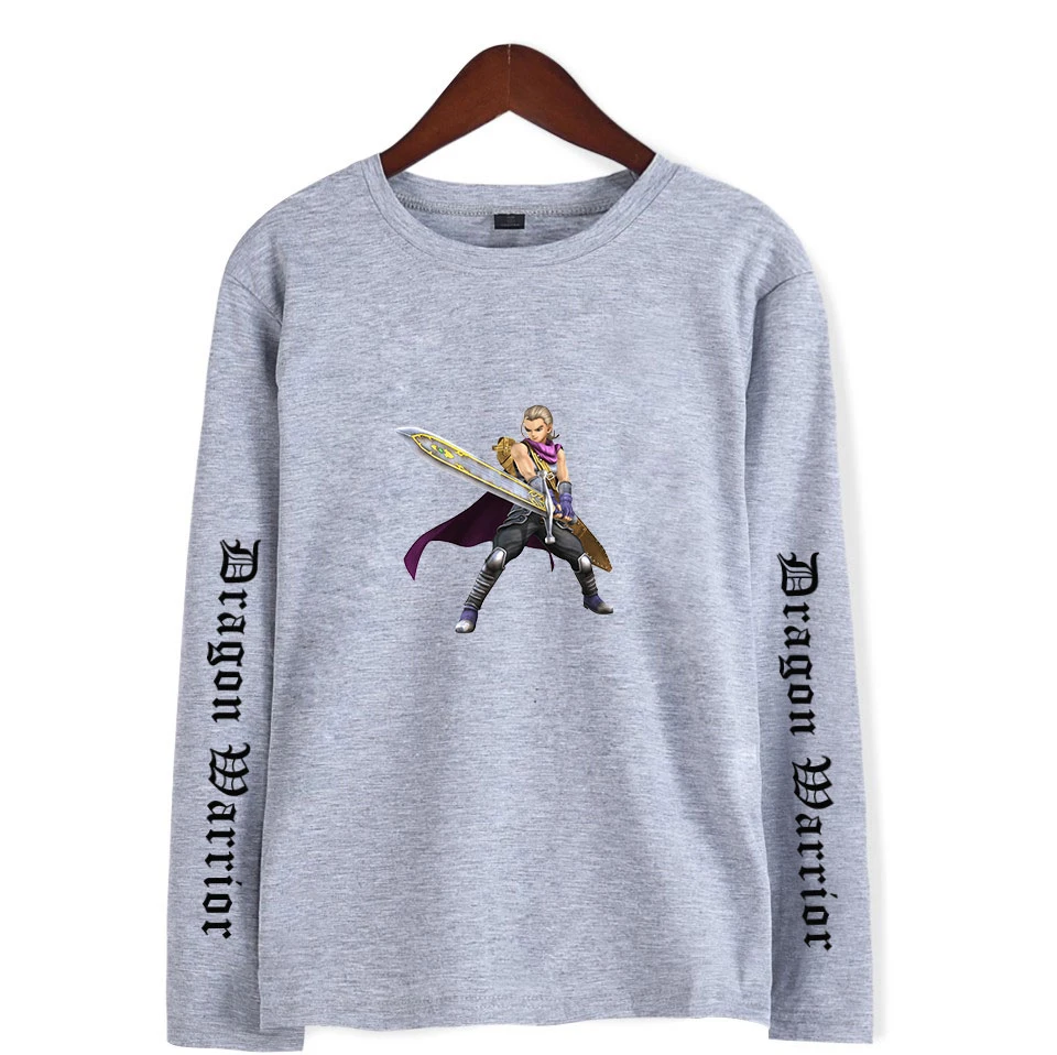 

Dragon Quest T-Shirt Japan Electronic Role-Playing Game Long Sleeve T-shirt Warrior Cotton Tee Men Women