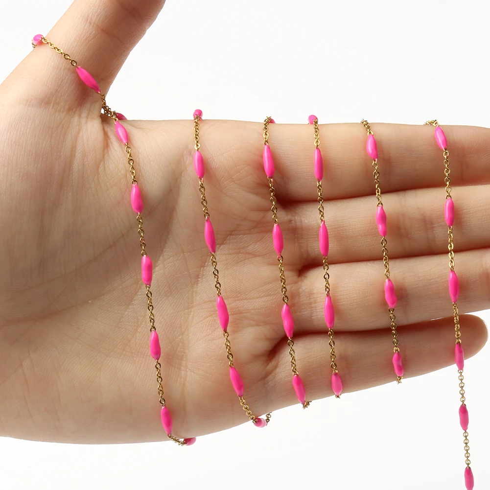 Цепочка-четки из нержавеющей стали золотого цвета 1 метр для самостоятельного