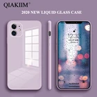 Чехлы для телефонов из закаленного стекла для iPhone 12 11 Pro Max XS XR 7 8 Plus, противоударный ударопрочный жидкий силиконовый чехол с рамкой