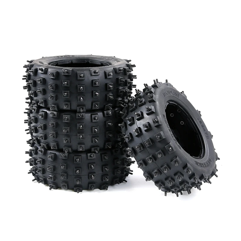 

ROFUN for LOSI 5IVE -T LT Wasteland Tire Nail Tire Skin for 1/5 Baja Hpi Km Rv Tire Skin Knobby Nail Tires Nail Tyres