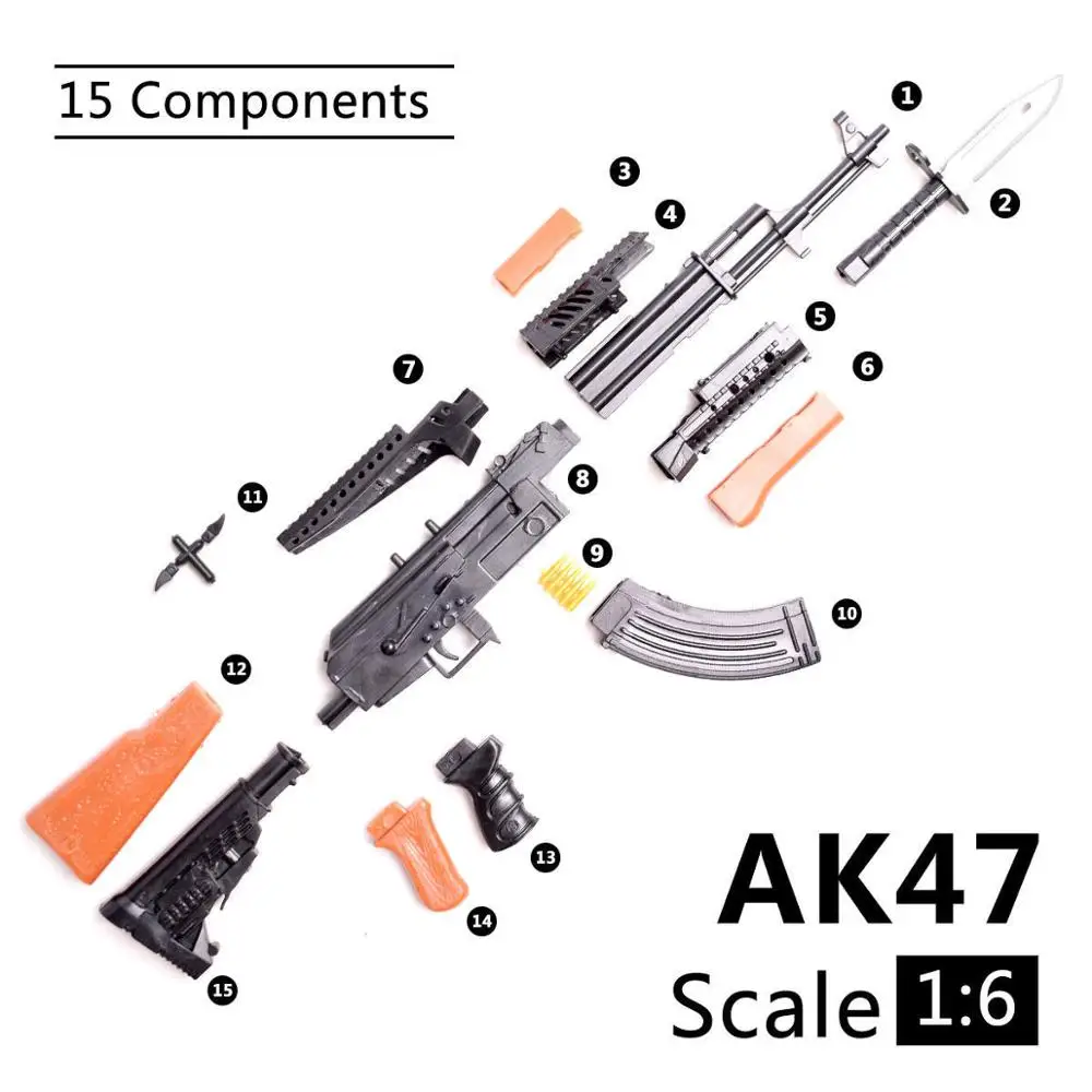 Масштаб 1:6 ABS ПВХ собранная Игрушечная модель пистолета набор AK47 Штурмовая