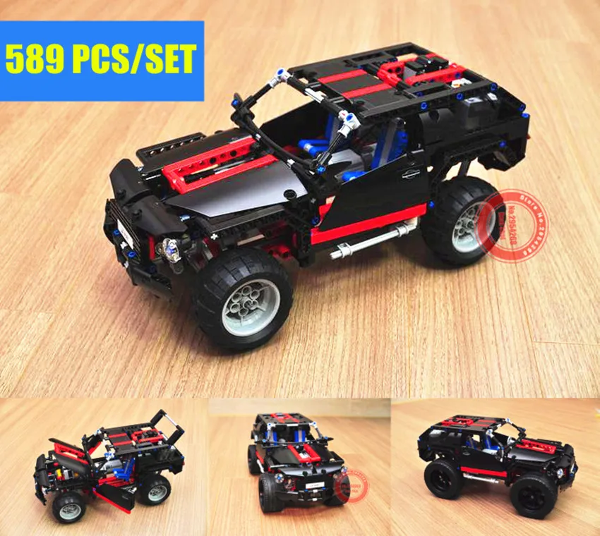 

New 589PCS Land Cruiser SUV Toys Racing Car City Hummer Technical Building Blocks Bricks Model Gift Kid Boy Diy Birthday