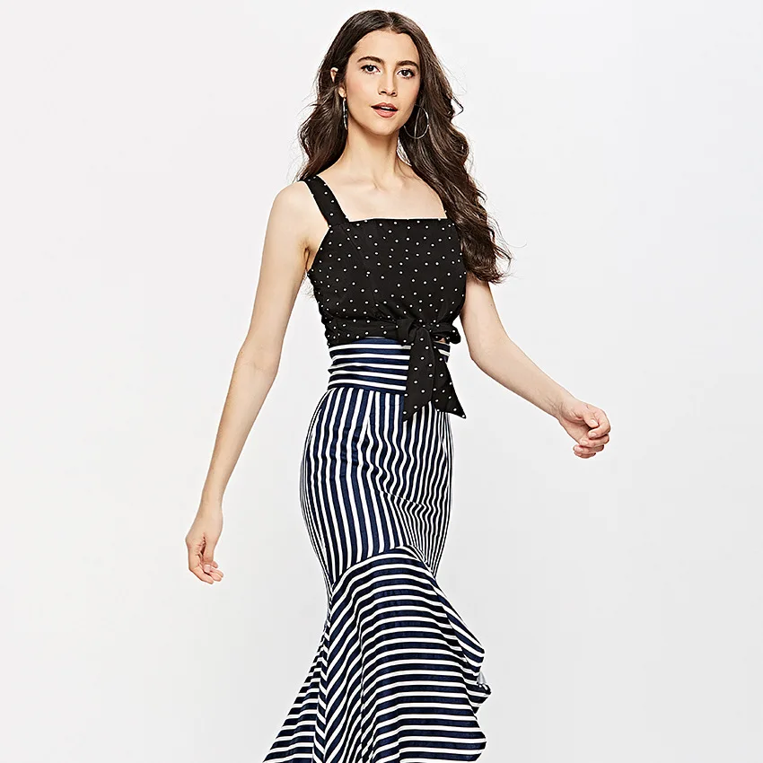 Женский тонкий короткий топ в горошек на лето | Женская одежда