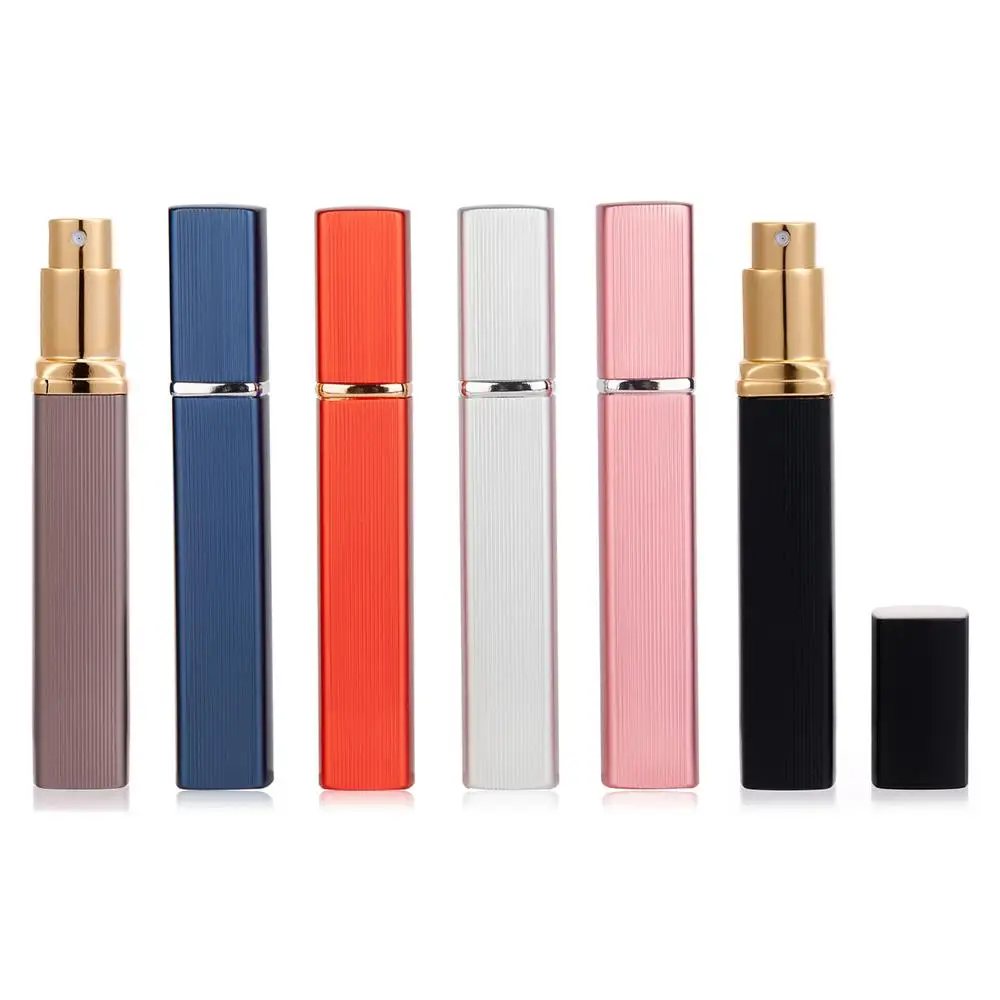 

1pcs 6 color Metal Case Glass Tank 12ml Perfume Bottle Aluminum Nozzle Spray Refillable Bottle Parfum Cosmetic Glass Container