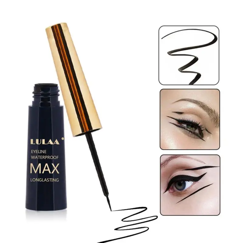 Черная Подводка для глаз стойкая водостойкая жидкая подводка с защитой от пятен