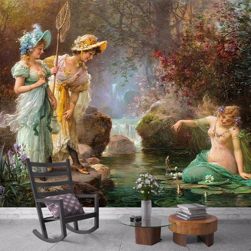 Фотообои 3D Ретро на заказ картина маслом в европейском стиле большой размер