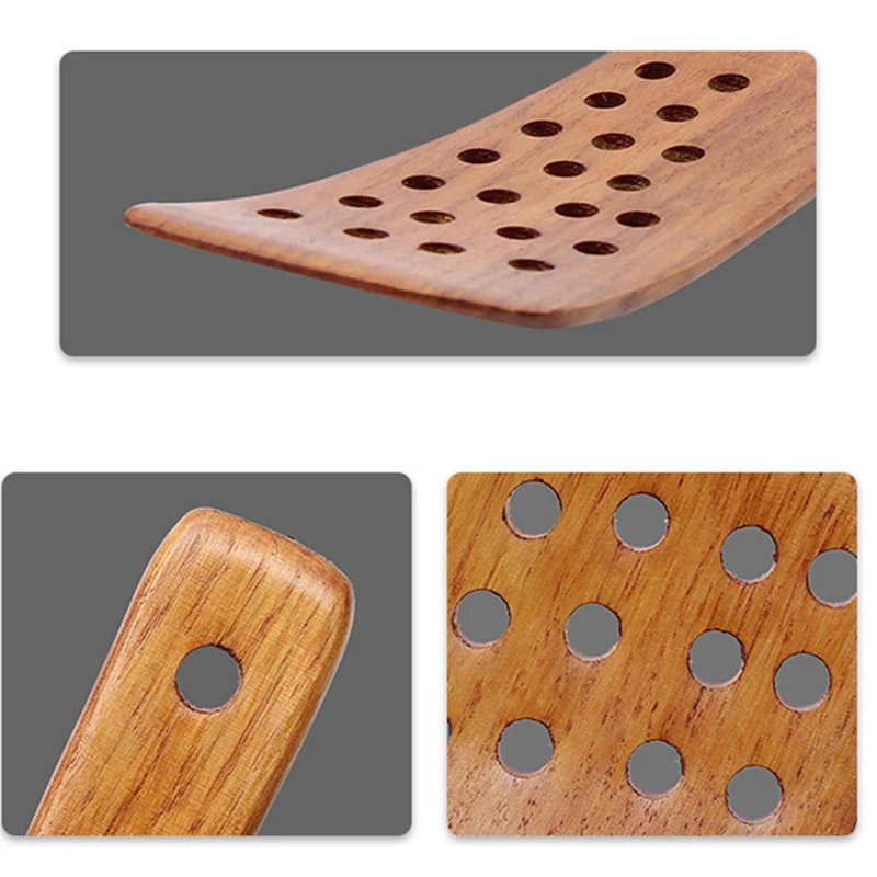 24 Отверстия Деревянная подвесная лопатка Черпак антипригарная сковорода