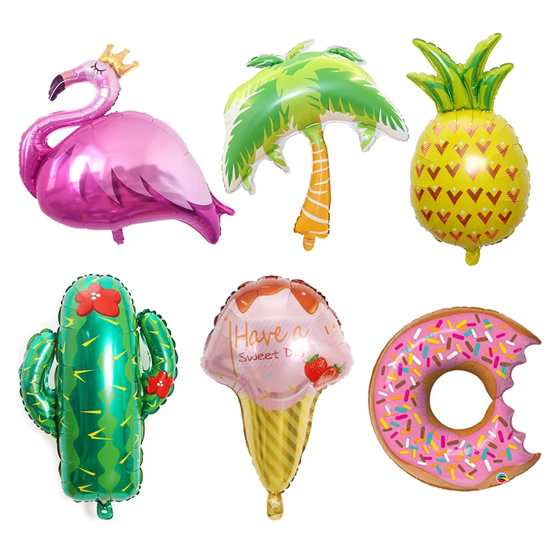Шары из фольги в виде фруктов ананаса оранжевого цвета кактуса фламинго шары на