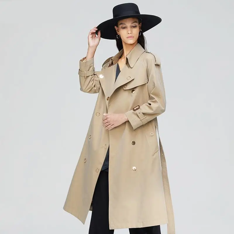 Женская модная Осенняя ветровка пальто 2019 Новая женская тонкая с длинным рукавом